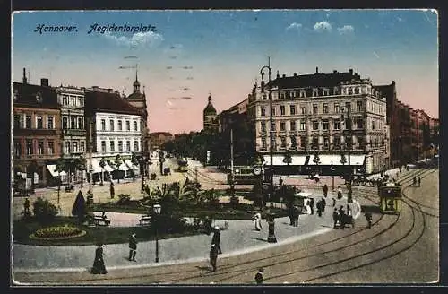 AK Hannover, Aegidientorplatz mit Strassenbahn