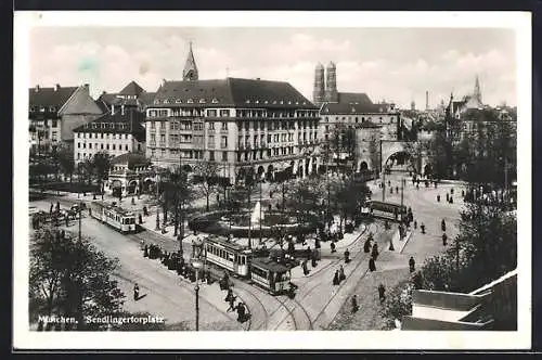 AK München-Au, Blick auf den Sendlingertorplatz mit Strassenbahn