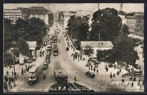 AK Berlin, Potsdamerplatz mit Strassenbahnverkehr