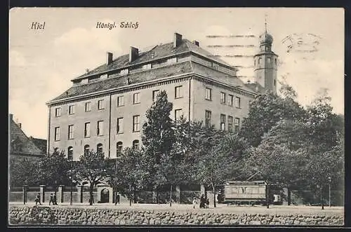 AK Kiel, Strassenbahn am Königl. Schloss