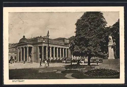 AK Stuttgart, Königsbau mit Strassenbahn