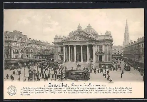 AK Bruxelles, Bourse de Commerce, Strassenbahn