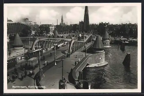 AK Rotterdam, Koningsbrug, Strassenbahn