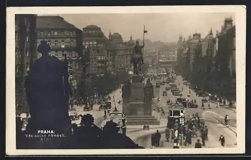 AK Praha, Václavské nâmesti, Strassenbahn