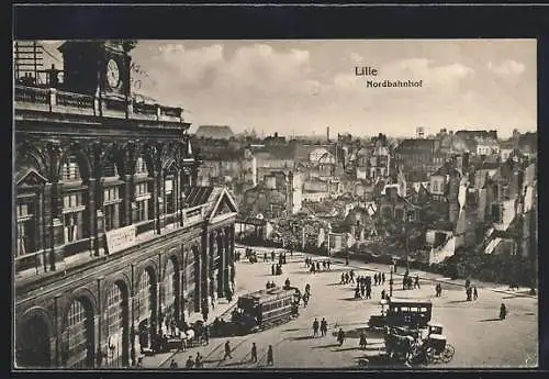 AK Lille, Strassenbahn am Nordbahnhof