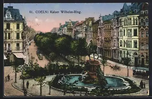 AK Köln-Neustadt, Strassenbahn am Kaiser Wilhelm-Ring