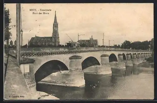 AK Metz, Strassenbahn auf der Totenbrücke