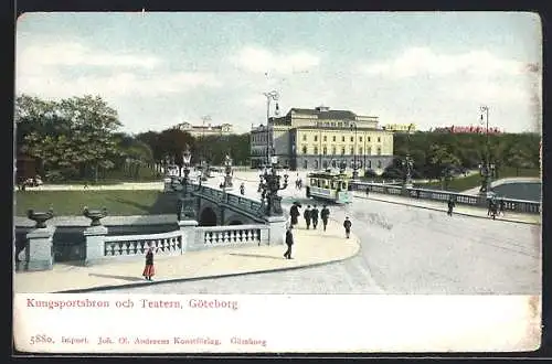 AK Göteborg, Kungsportsbron och Teatern, Strassenbahn