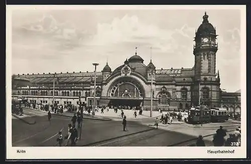 AK Köln am Rhein, Blick zum Hauptbahnhof