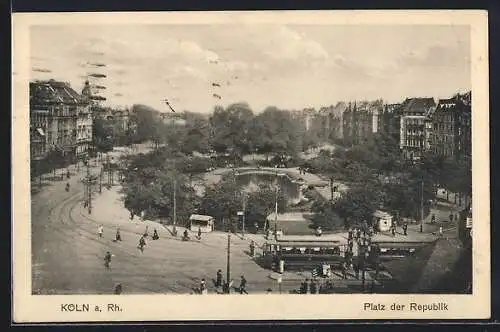 AK Köln a. Rh., Strassenbahn auf dem Platz der Republik