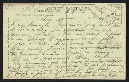 AK St. Quentin, Panorama, cotè Nord, Strassenbahn