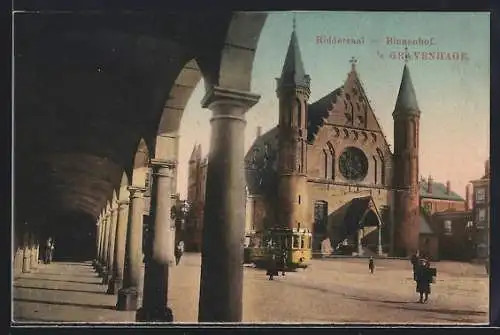 AK 's Gravenhage, Riddersaal, Binnenhof, Strassenbahn