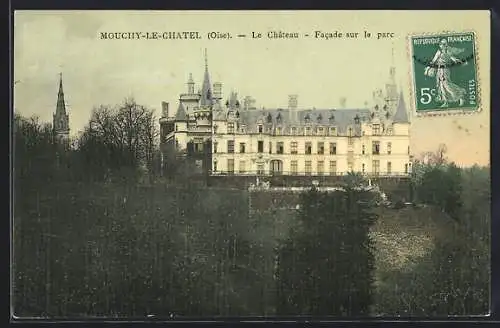 AK Mouchy-le-Chatel, Le Chateau-Facade sur le parc