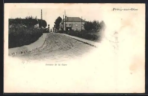 AK Prècy-sur-Oise, Avenue de la Gare