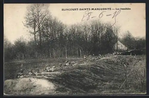 AK Elincourt-Sainte-Marguerite, Les tranchèes