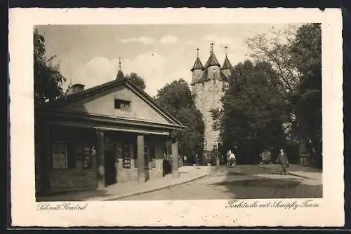 AK Schwäb. Gmünd, Torhäusle mit 5 knöpfig. Turm