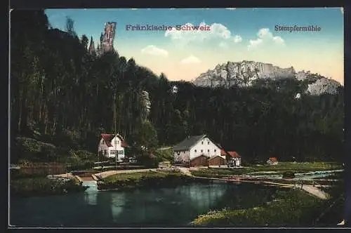 AK Stempfermühle /Fränkische Schweiz, Teilansicht am Wasser