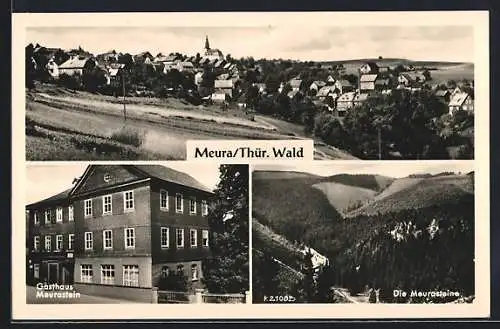 AK Meura /Thür. Wald, Gasthaus Meurastein, Meurasteine