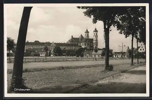 AK Ottobeuren, Teilansicht mit Basilika