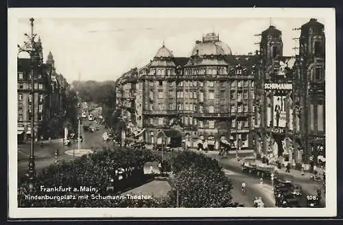 AK Frankfurt a. Main, Hindenburgplatz mit Schumann-Theater