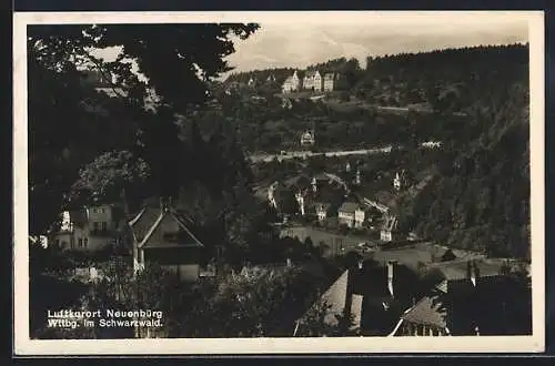 AK Neuenbürg im Schwarzwald, Ortsansicht von einen Berg aus