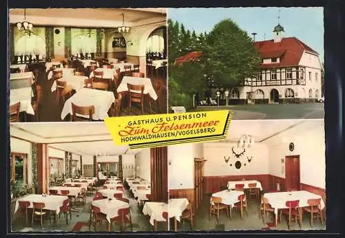 AK Hochwaldhausen /Vogelsberg, Gasthaus u. Pension Zum Felsenmeer