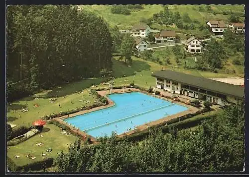 AK Bühlertal /Schwarzwald, Beheiztes Freischwimmbad mit Wärmehalle