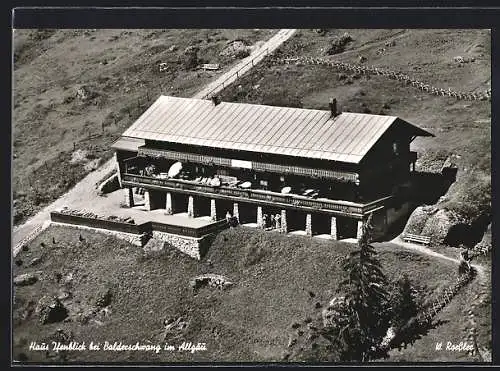 AK Balderschwang im Allgäu, Haus Ifenblick vom Flugzeug aus