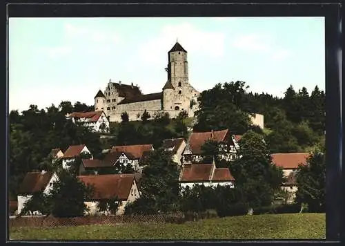 AK Niederalfingen, Ortsansicht mit Schloss Marienburg