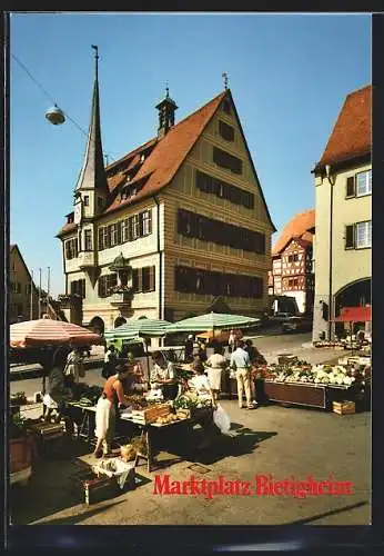 AK Bietigheim-Bissingen, Wochenmarkt auf dem Marktplatz