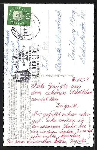 AK Freudenstadt, Denkmal als Symbol des Wiederaufbaus