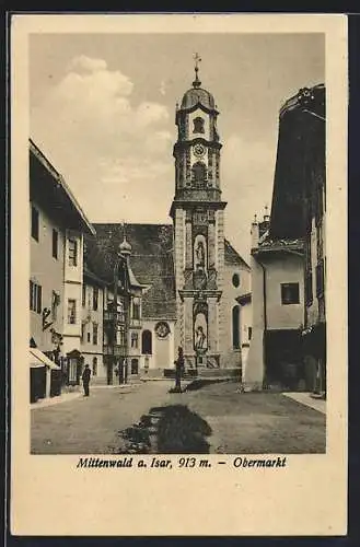 AK Mittenwald a. Isar, Obermarkt