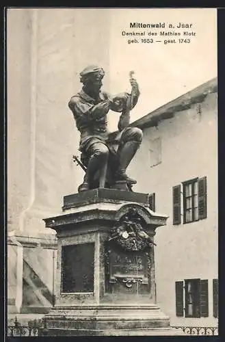 AK Mittenwald a. Isar, Denkmal Mathias Klotz