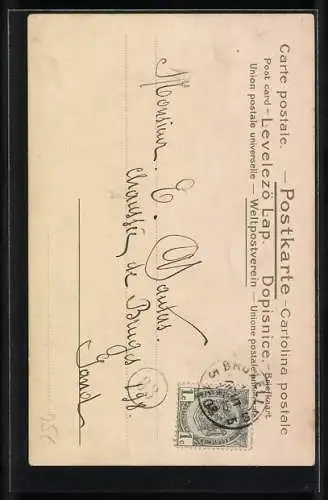 AK Mädchenkopf im Jugendstil-Passepartout