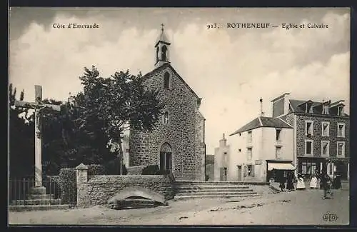 AK Rotheneuf, Eglise et Calvaire