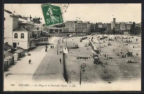 AK Dinard, La Plage et la Nouvelle Digue