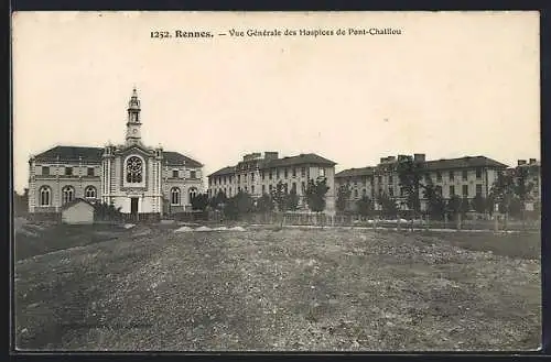 AK Rennes, Vue Gènèrale des Hospices de Pont-Chaillou