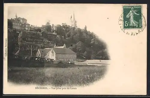 AK Bècherel, Vue prise près du Lavoir