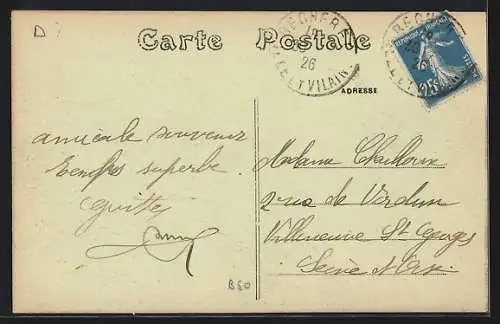 AK Bècherel, Vue prise de la ligne des Tramways