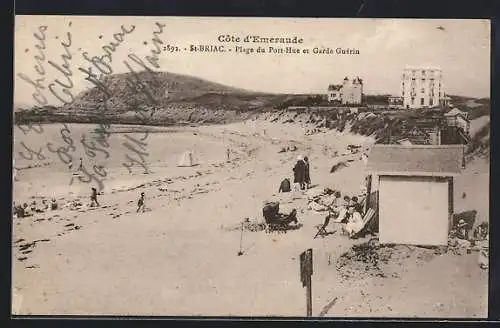 AK Saint-Briac, Plage du Port-Hue et Garde Guèria