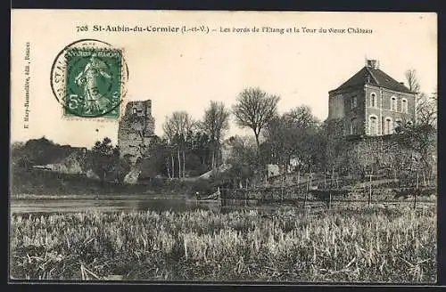 AK St-Aubin-du-Cormier, Les bords de l`Etang et la Tour du vieux Chateau