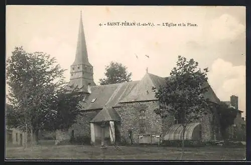 AK Saint-Pèran, L`Eglise et la Place