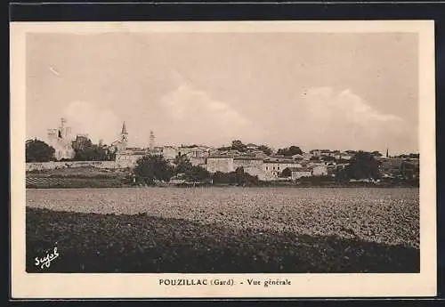 AK Pouzillac /Gard, Panorama