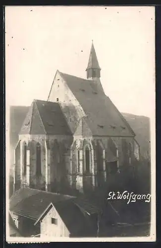 AK Kirchberg am Wechsel, Blick zur Kirche St. Wolfgang