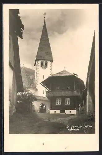 AK St. Oswald /Kärnten, Blick zur Kirche