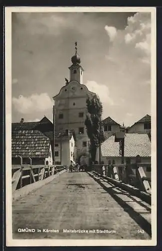 AK Gmünd, Maltabrücke mit Stadtturm