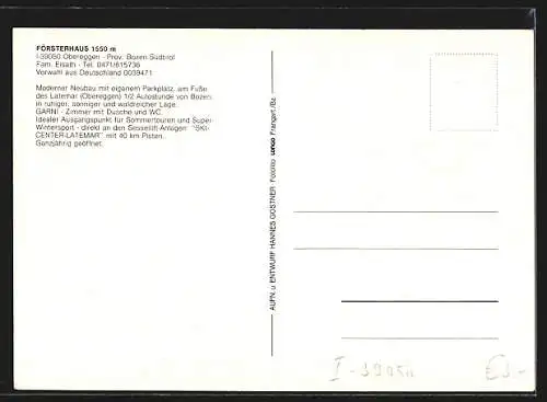 AK Obereggen, Försterhaus in zwei Ansichten mit blühender Wiese