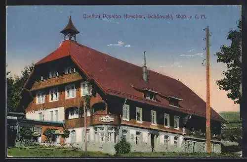 AK Schönwald / Schwarzwald, Gasthof Pension Hirschen