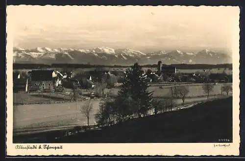 AK Altenstadt / Schongau, Totalansicht mit Bergen im Hintergund