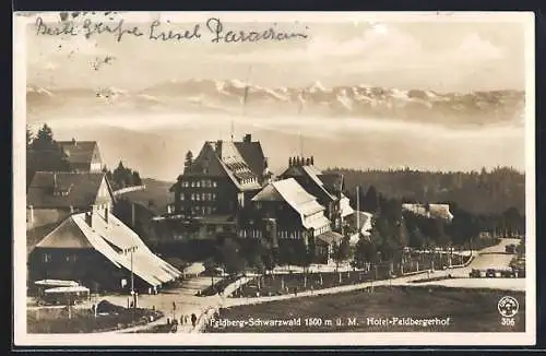 AK Feldberg / Schwarzwald, Hotel Feldbergerhof gegen die Berge